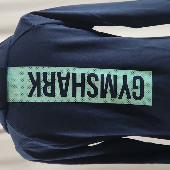 Gymshark Pullover 2 Pocket Navy Blue Hoodie with Gymshark Logos - Picture 3 of 10